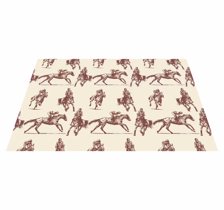 Animal mat beige and brown horse pattern - TenStickers