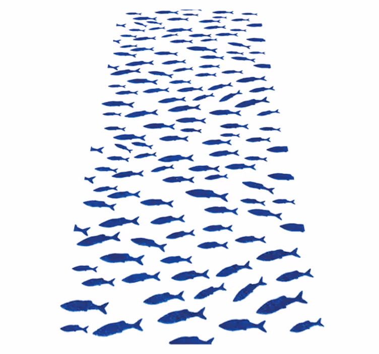 Animal mat with blue fish pattern - TenStickers