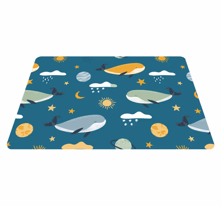 Trendy whale pattern animal mat - TenStickers
