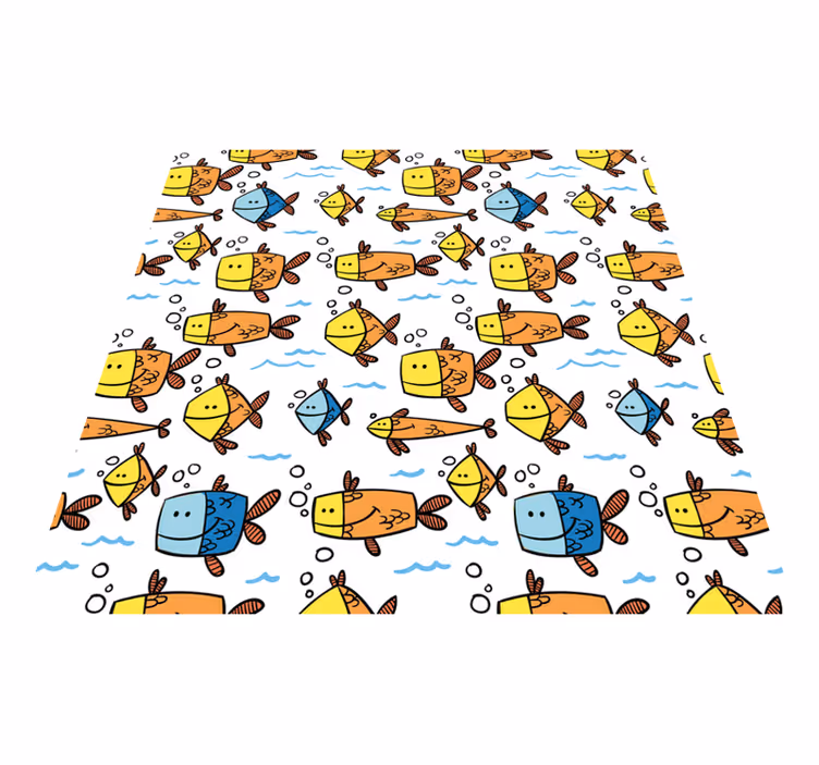 Animal mat multicolor fish kids style - TenStickers