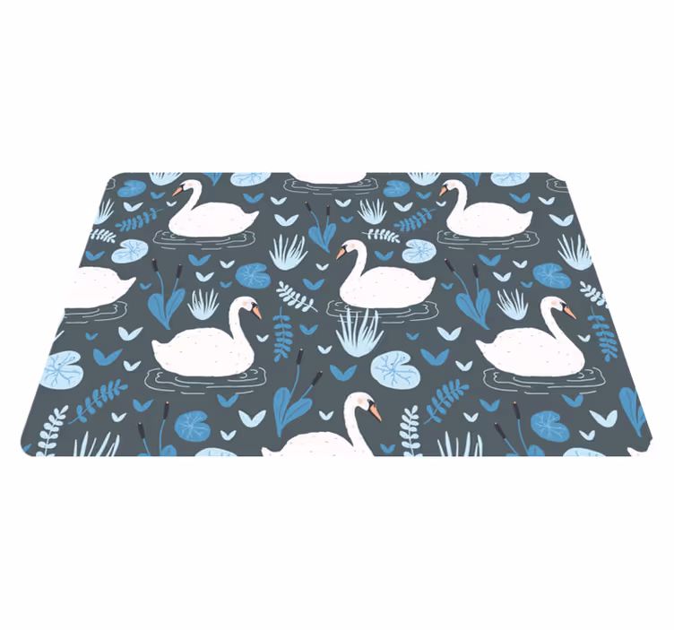 Elegant white swan pattern animal mat - TenStickers