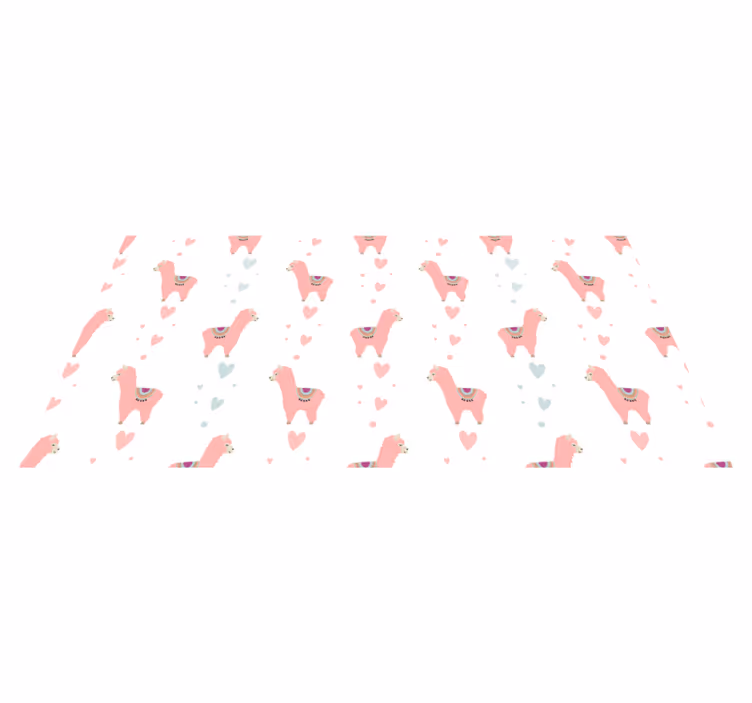 Animal mat in pink llama pattern - TenStickers