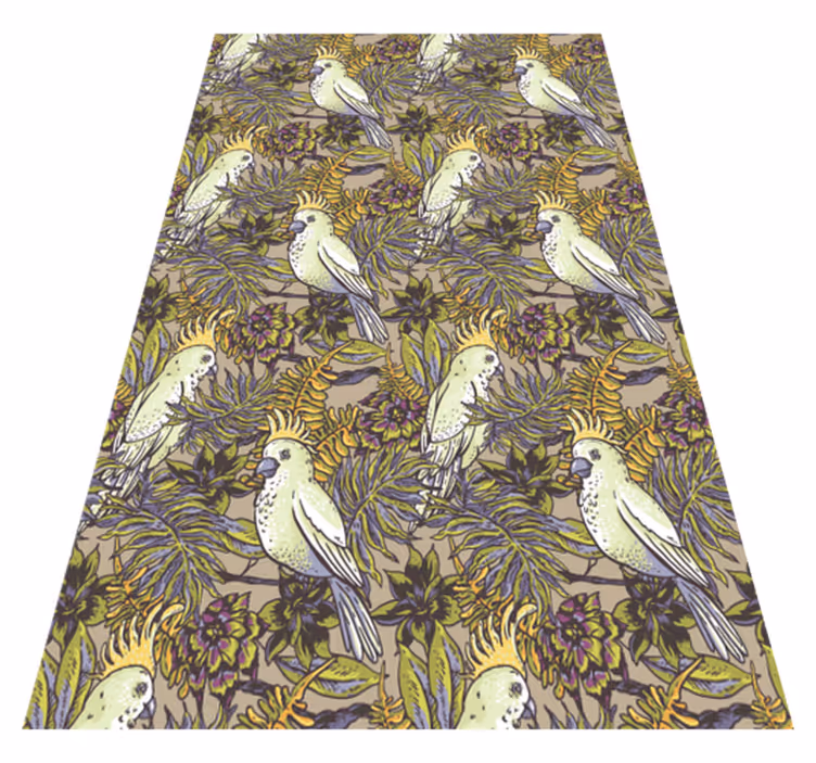 Animal mat with amazonic parrots scandinavian style - TenStickers