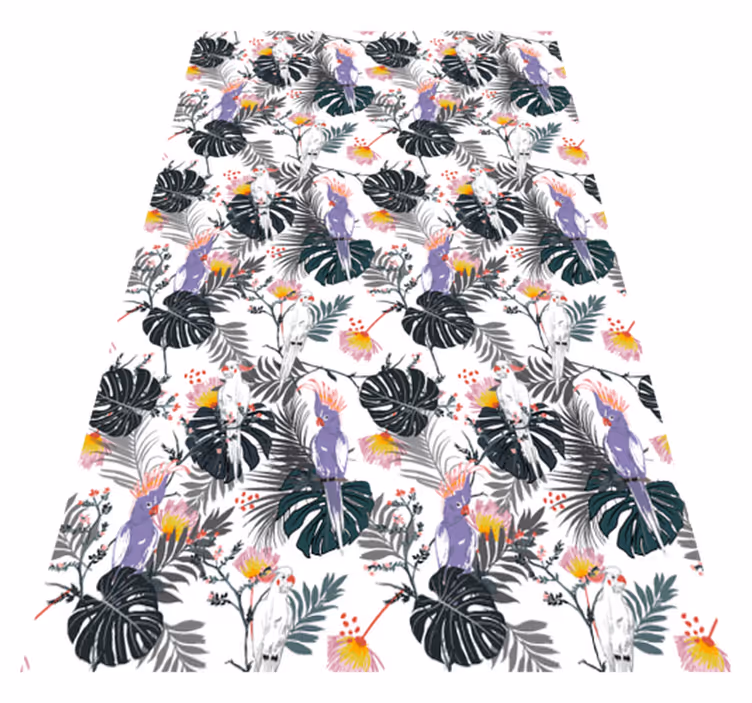 Animal mat with red and purple parrots - TenStickers