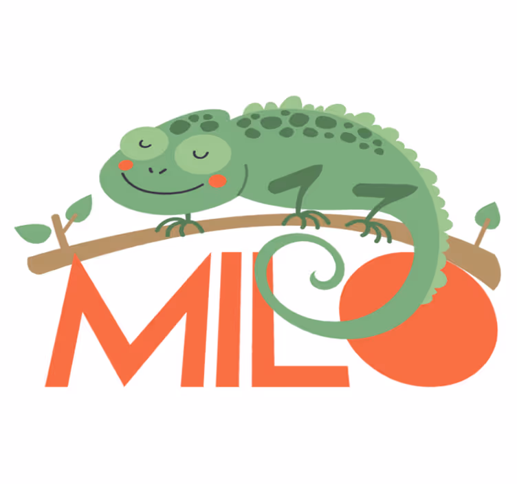 Chameleon with name animal mat - TenStickers