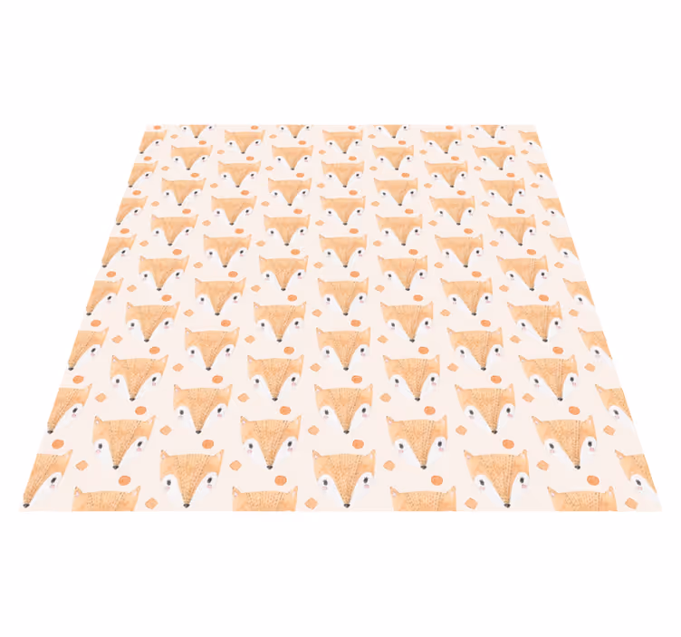 Animal mat with baby fox design - TenStickers