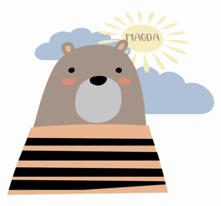 Customisable brown bear animal mat - TenStickers