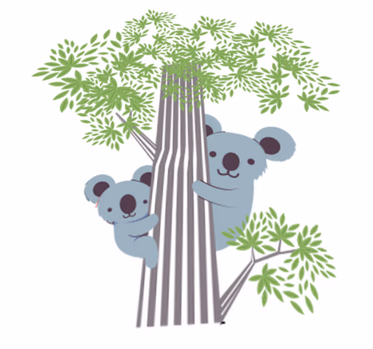 Animal mat koalas climbing a tree - TenStickers