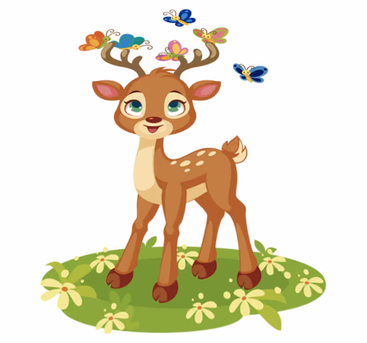 Cute cartoon deer animal mat - TenStickers