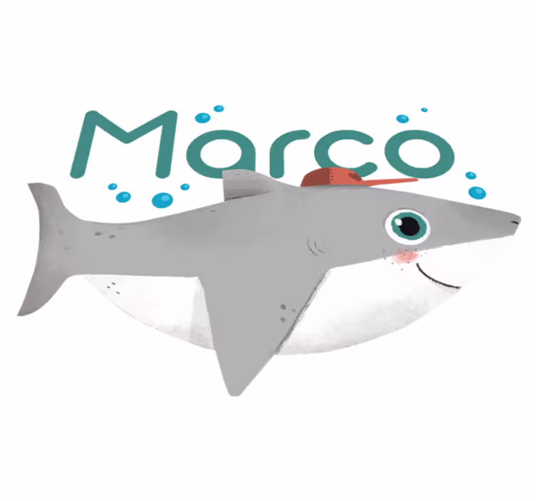Animal mat shark character fun - TenStickers