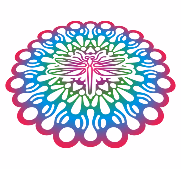 Animal mat colorful dragonfly mandala - TenStickers