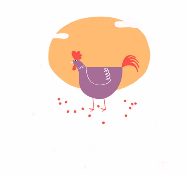 Animal mat charming farm chicken - TenStickers