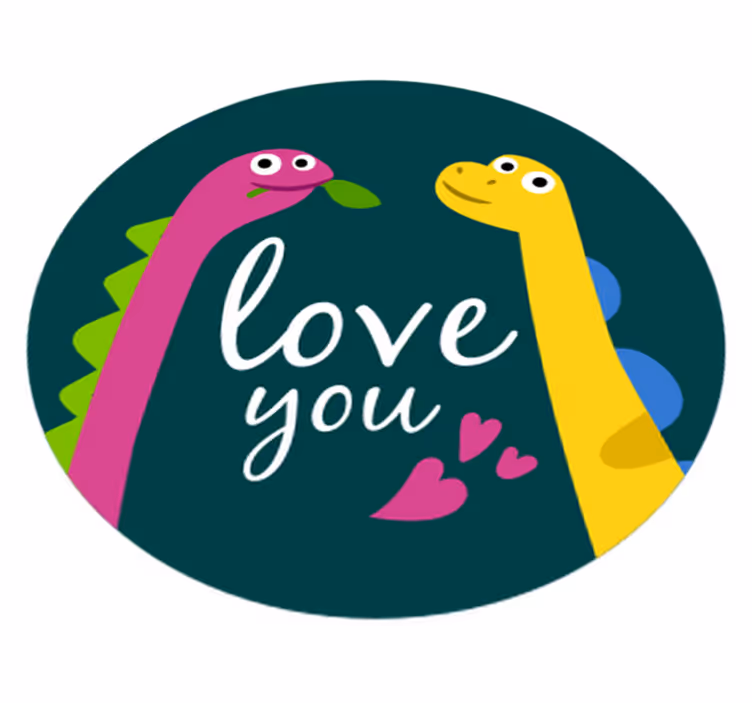 Cute dinosaur love animal mat - TenStickers
