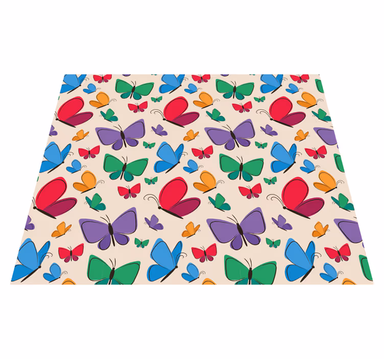 Animal mat with vibrant butterfly design - TenStickers