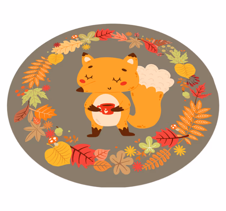 Animal mat charming fox sculpture - TenStickers
