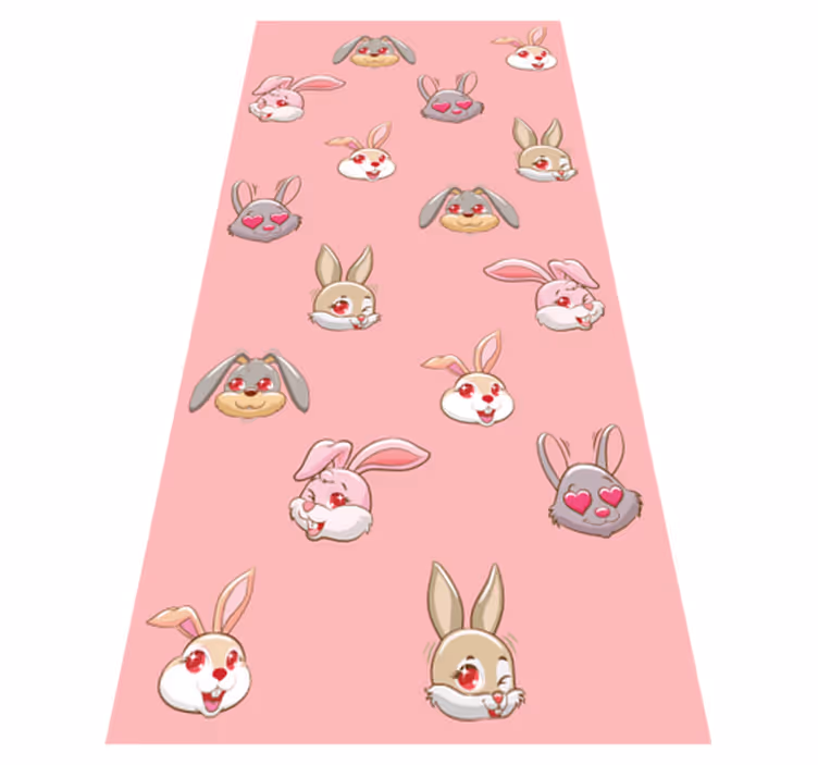 Animal mat with adorable bunny faces - TenStickers