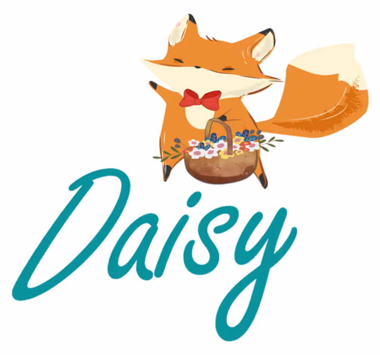 Animal mat playful fox design - TenStickers