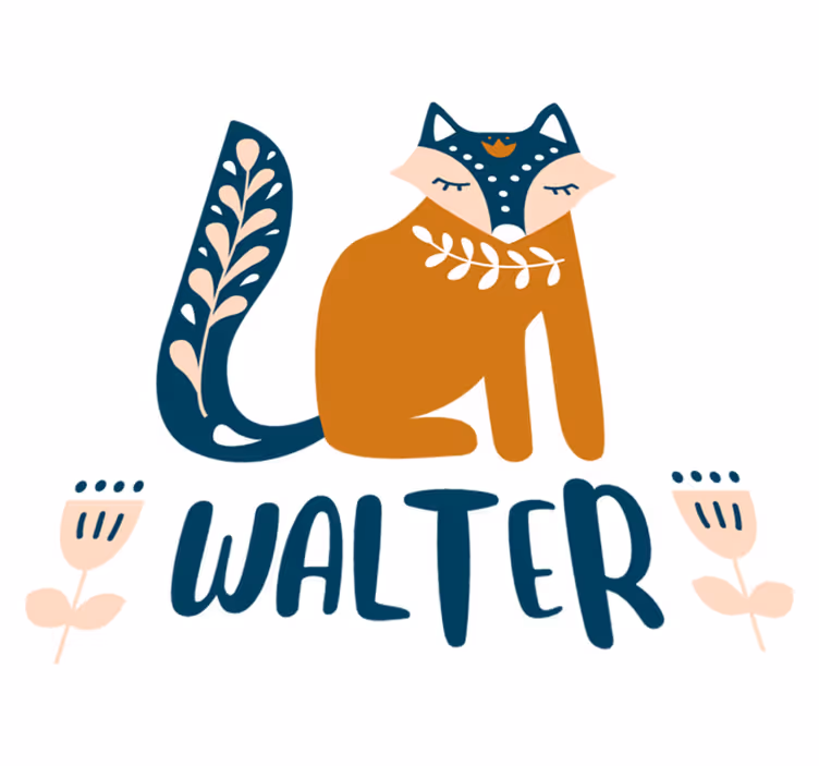 Animal mat with fox character illustration - TenStickers