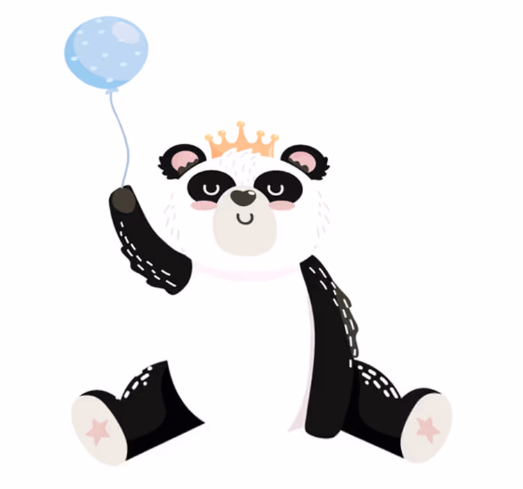 Animal mat adorable panda balloon - TenStickers