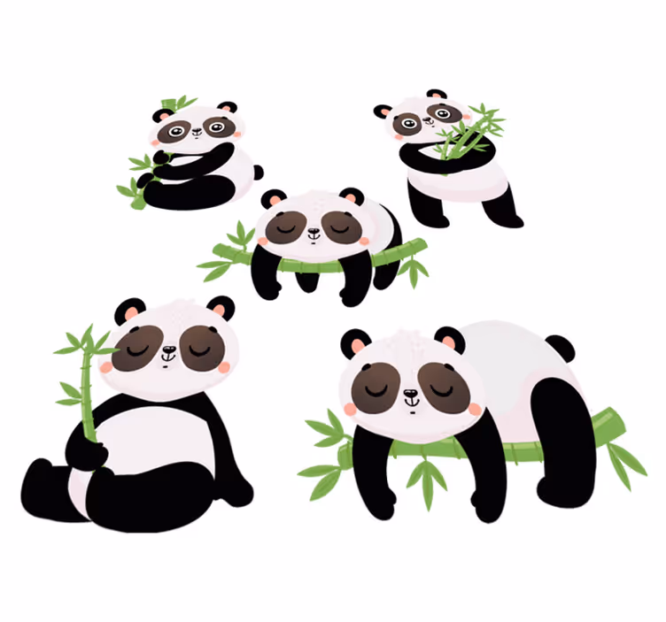 Animal mat with adorable panda designs - TenStickers