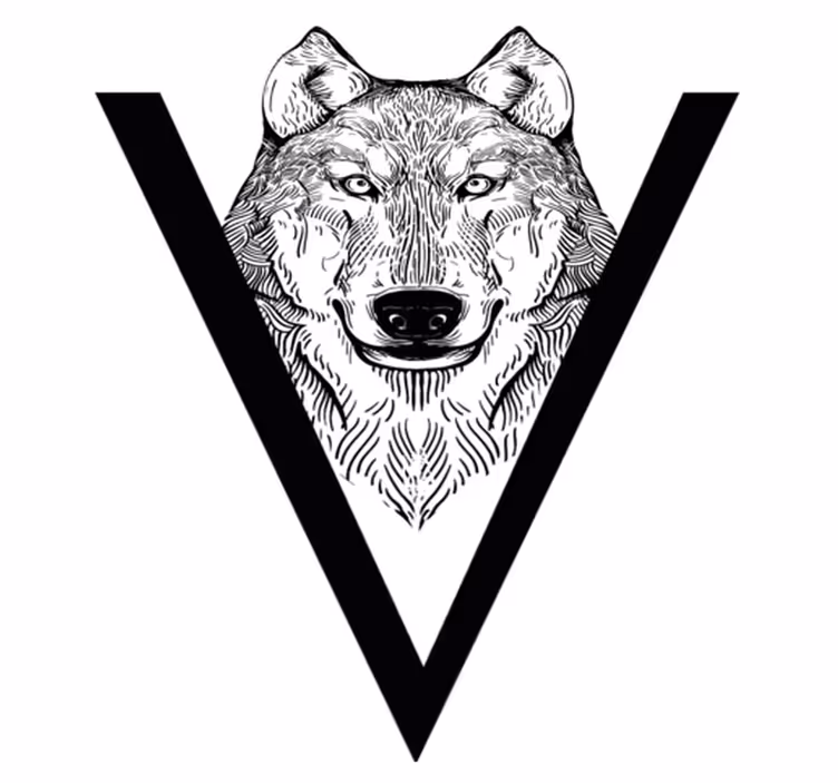 Animal mat wolf illustration - TenStickers