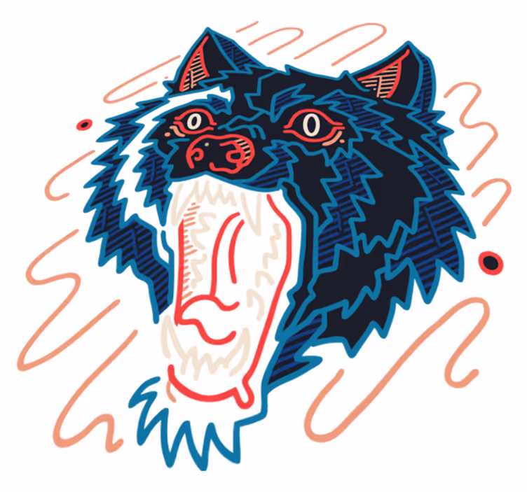 Animal mat howling wolf design - TenStickers