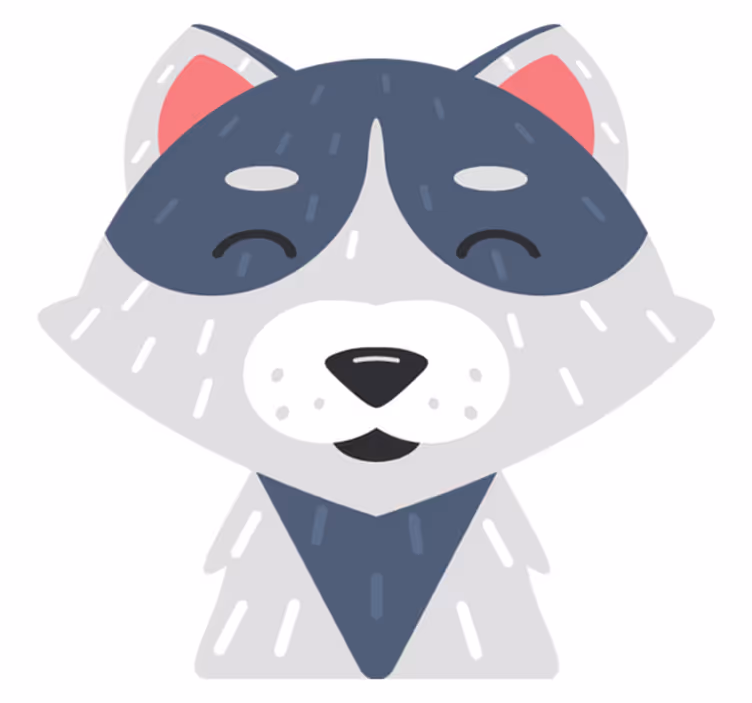 Happy animal face animal mat - TenStickers