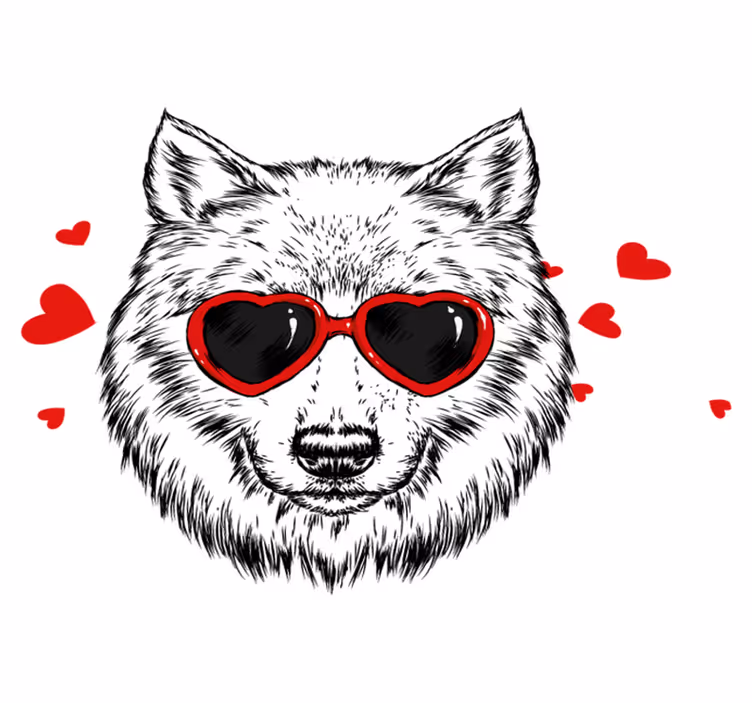 Animal mat playful wolf emblem - TenStickers