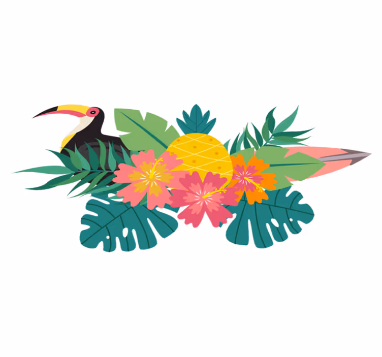 Animal mat tropical bird pattern - TenStickers