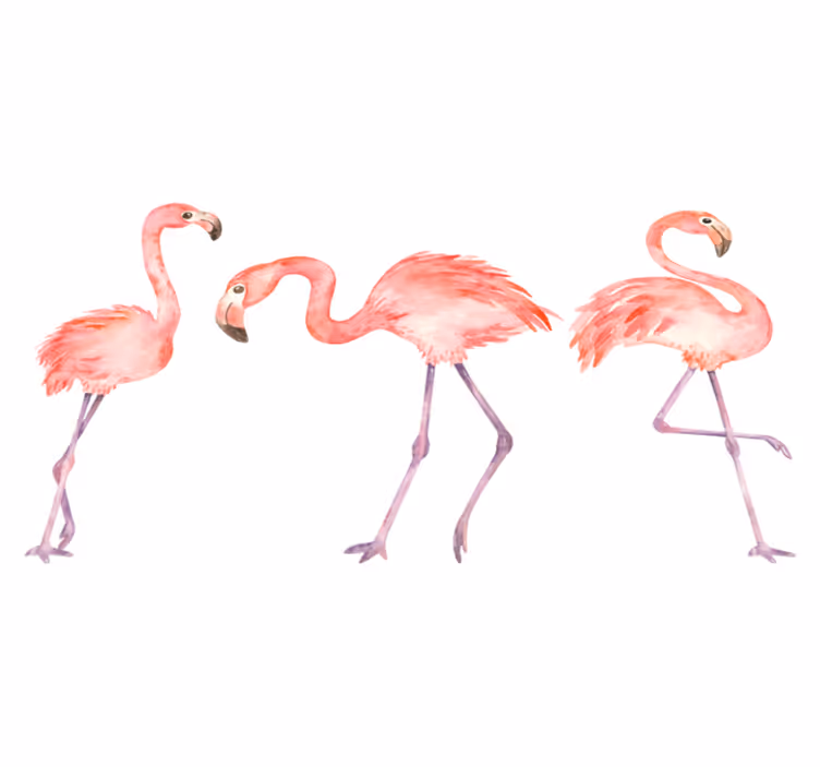 Animal mat elegant flamingo trio - TenStickers