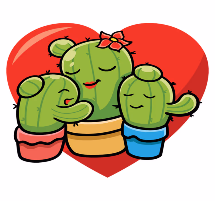 Animal mat cactus family love - TenStickers