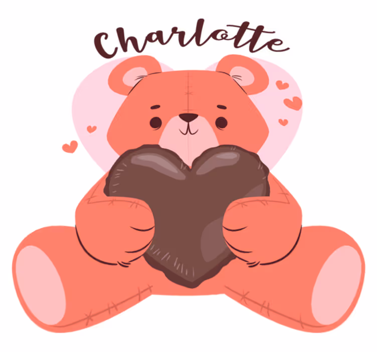 Animal mat cute bear with heart - TenStickers