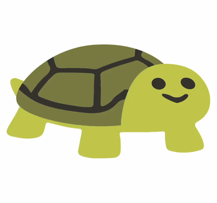 Cute smiling turtle animal mat - TenStickers
