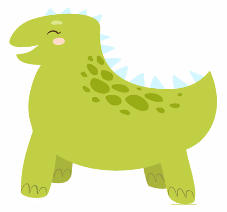 Happy dinosaur character animal mat - TenStickers