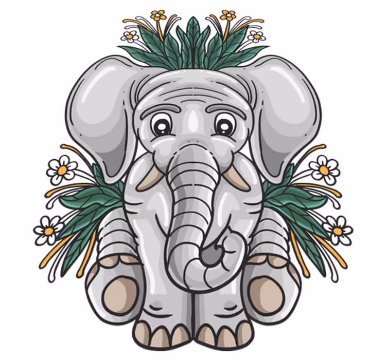 Animal mat with adorable elephant design - TenStickers