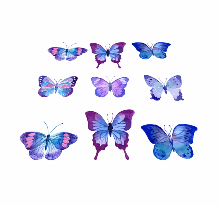 Animal mat with vibrant butterfly designs - TenStickers
