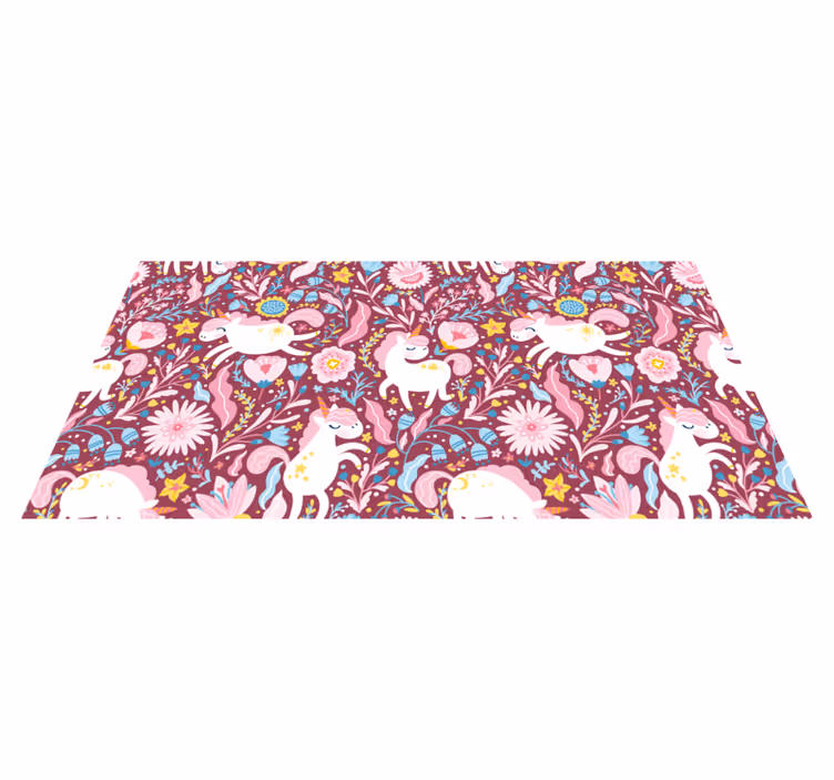 Animal mat playful unicorns design - TenStickers
