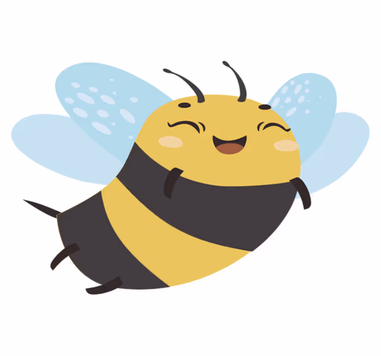 Animal mat cheerful flying bee - TenStickers