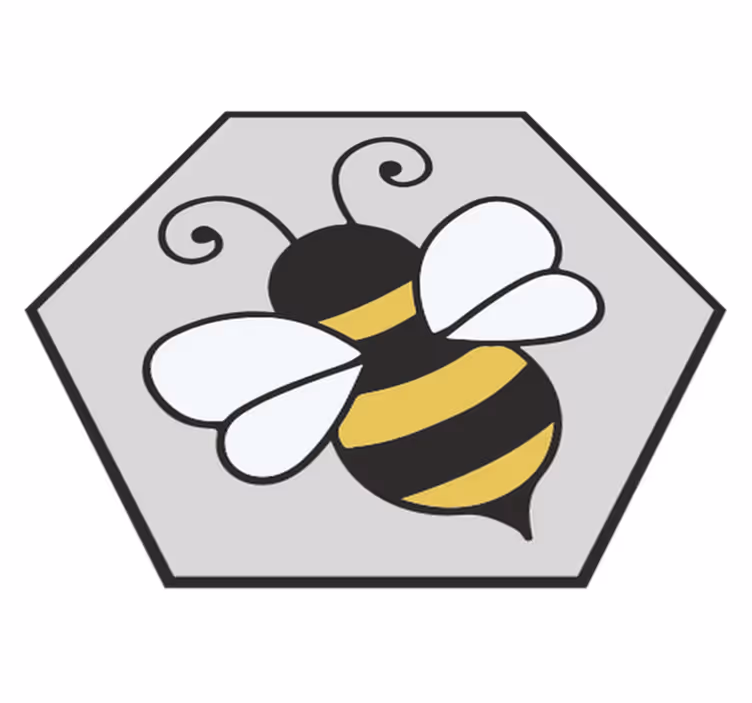 Animal mat bee hexagon pattern - TenStickers