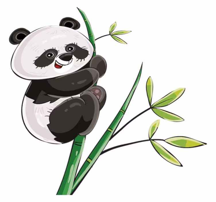 Animal mat panda climbing bamboo - TenStickers