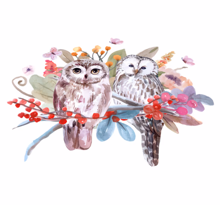 Animal mat owls in nature - TenStickers