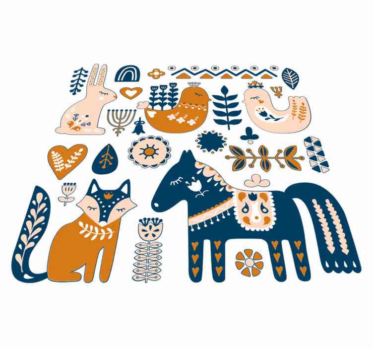 Animal mat with vibrant animal illustrations - TenStickers