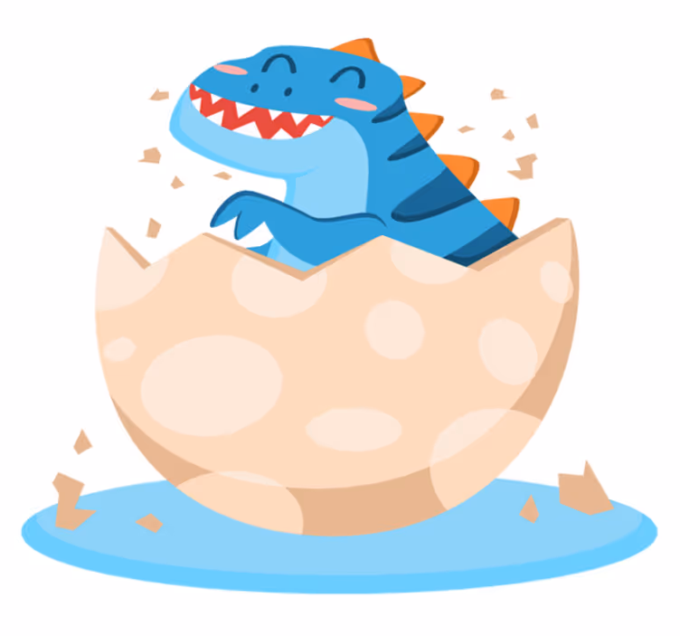 Animal mat happy hatchling dinosaur - TenStickers