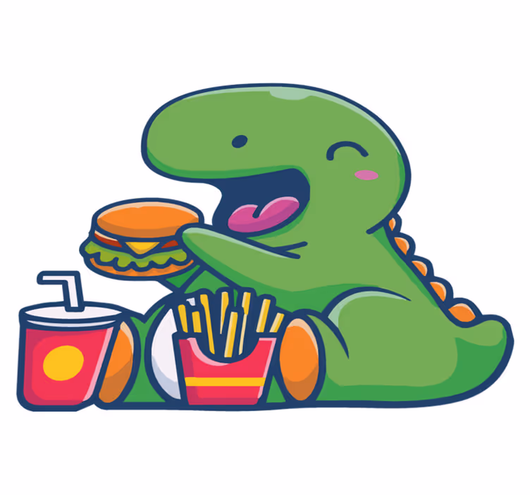 Happy green dinosaur animal mat - TenStickers