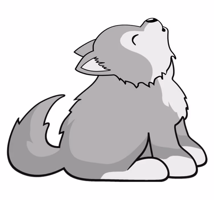 Animal mat howling canine design - TenStickers