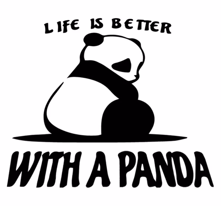 Panda illustration quote animal mat - TenStickers