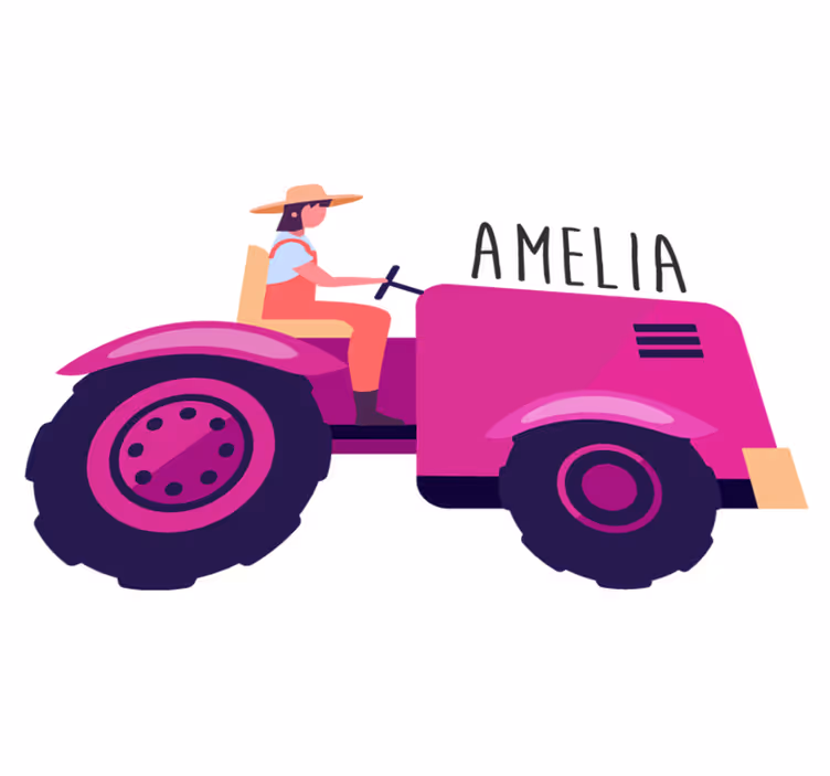 Animal mat personalized tractor journey - TenStickers