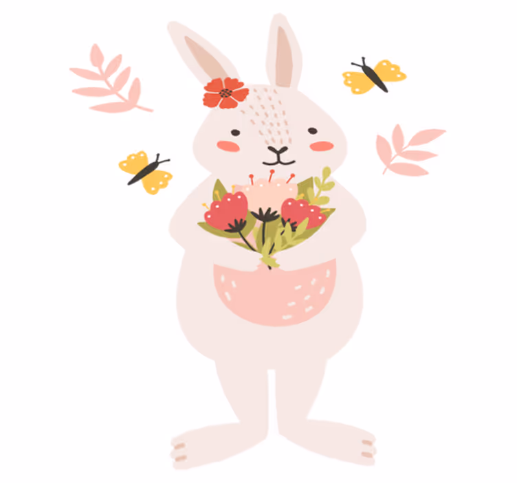 Animal mat with cute rabbit design - TenStickers