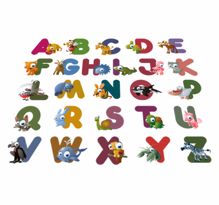 Animal mat featuring the animal alphabet - TenStickers