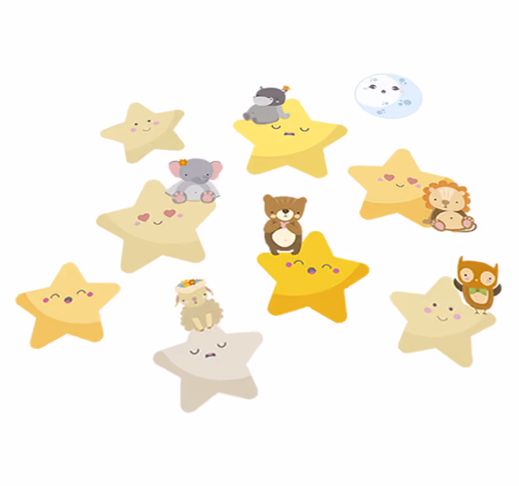 Animal mat for baby's room with stars - TenStickers